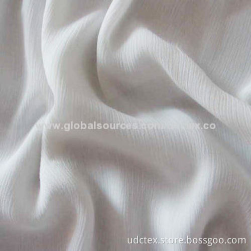68/75/100/150D Azo-free and Plain-dyed Polyester Chiffon Fabric, Available in White